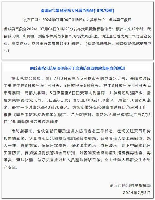 河南启动防汛四级应急响应
